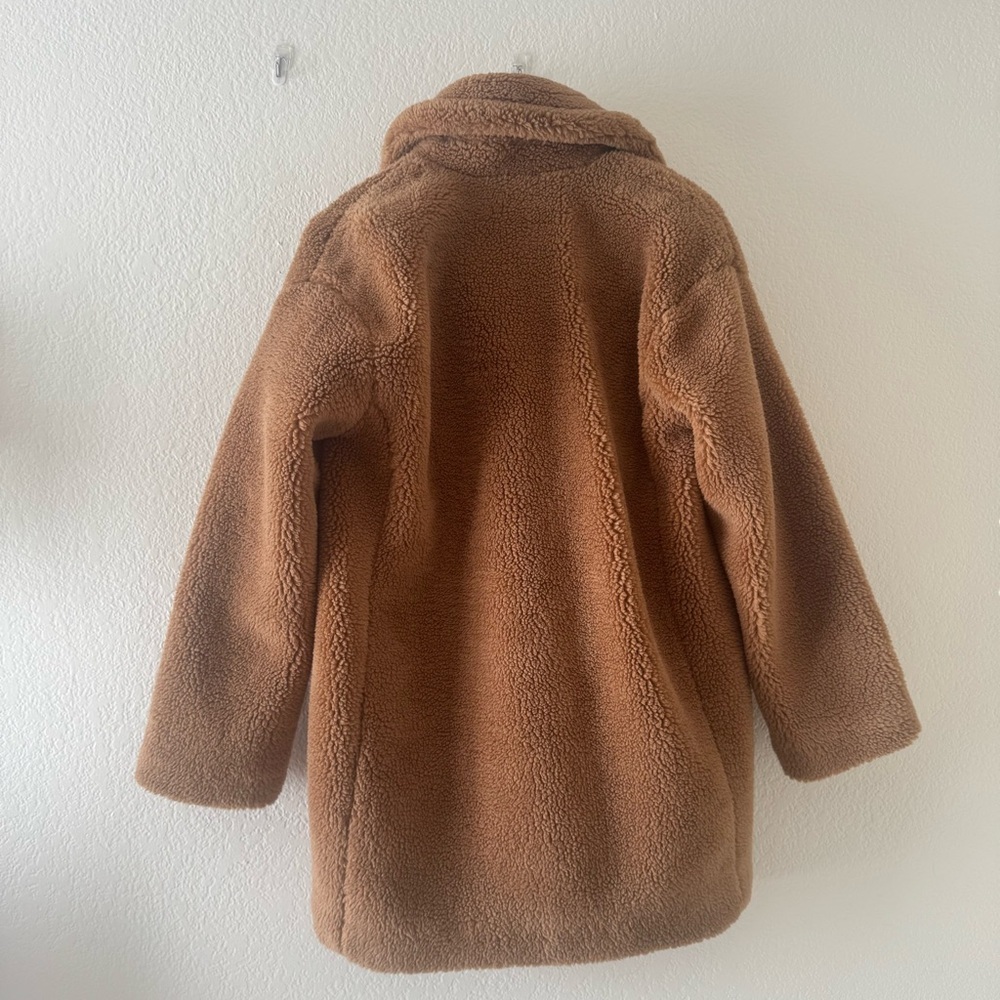 Gap Womens Fleece Oversized Teddy Coat Longline Winter Warm Button Up - Picture 5 of 5